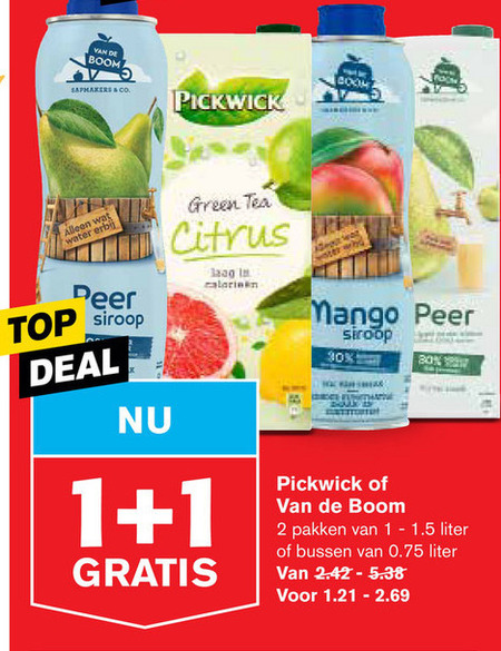 Van de Boom   ice tea, limonadesiroop folder aanbieding bij  Hoogvliet - details