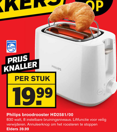 Philips   broodrooster folder aanbieding bij  Hoogvliet - details