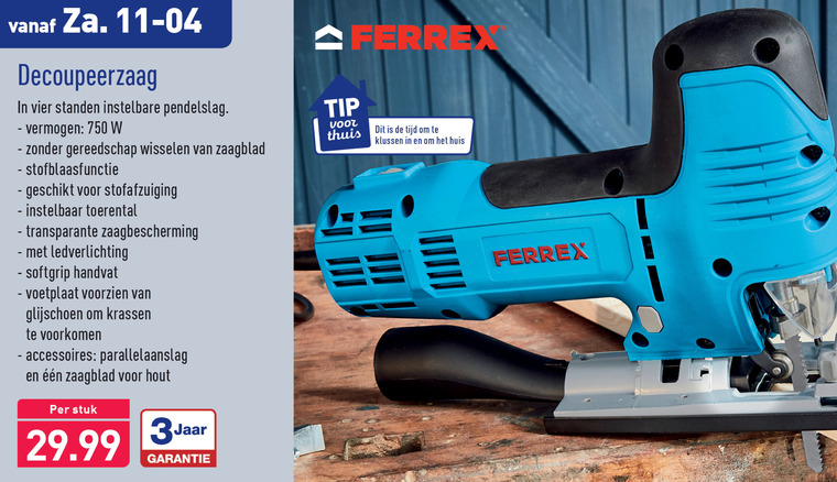 Ferrex   decoupeerzaag folder aanbieding bij  Aldi - details