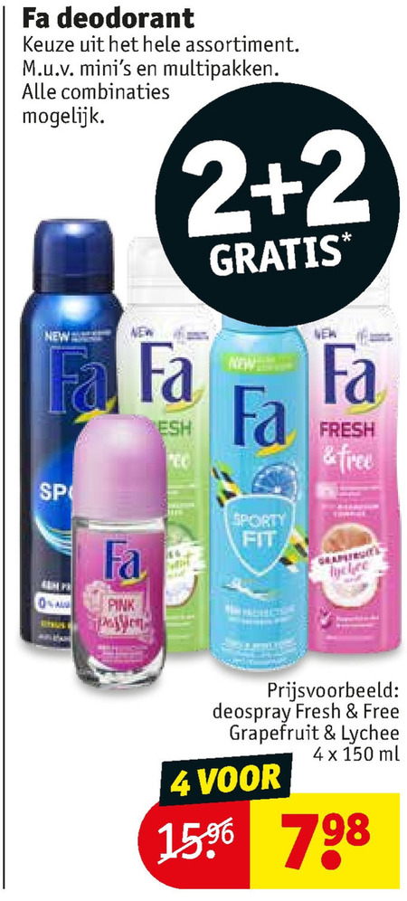 Fa   deodorant folder aanbieding bij  Kruidvat - details