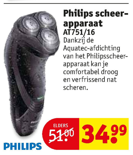 Philips   elektrisch scheerapparaat folder aanbieding bij  Kruidvat - details