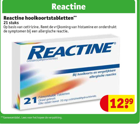 Reactine   huisapotheek folder aanbieding bij  Kruidvat - details