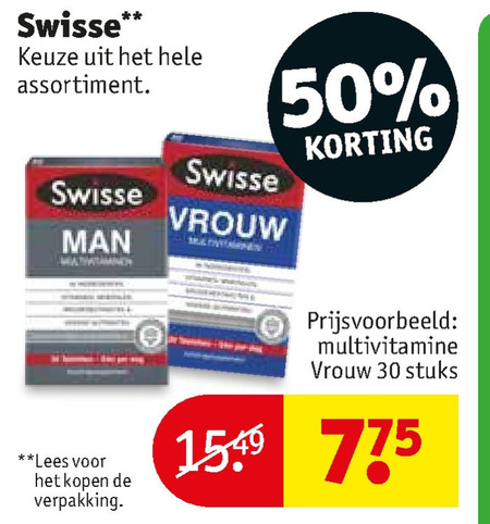 Swisse   multivitaminen folder aanbieding bij  Kruidvat - details