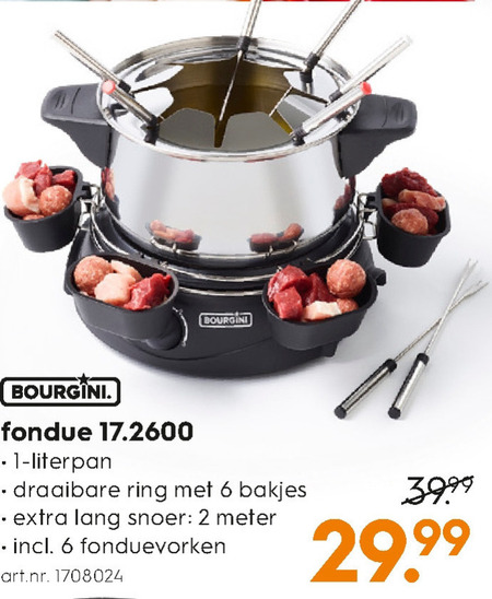 Dislocatie cijfer Lot Bourgini fondueset folder aanbieding bij Blokker - details