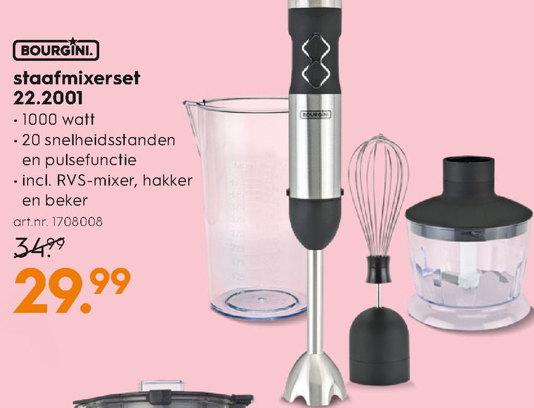 Bourgini   staafmixer folder aanbieding bij  Blokker - details