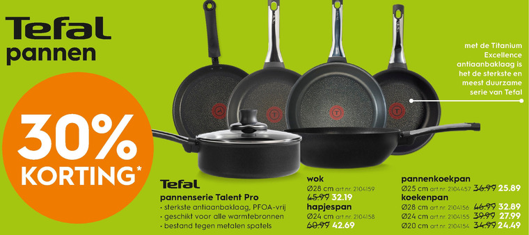 Tefal   hapjespan, koekenpan folder aanbieding bij  Blokker - details