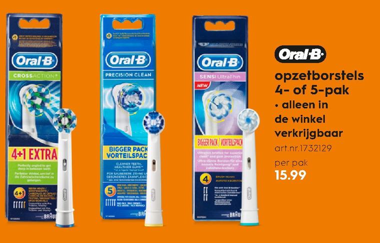 Braun Oral-B   opzetborstel folder aanbieding bij  Blokker - details