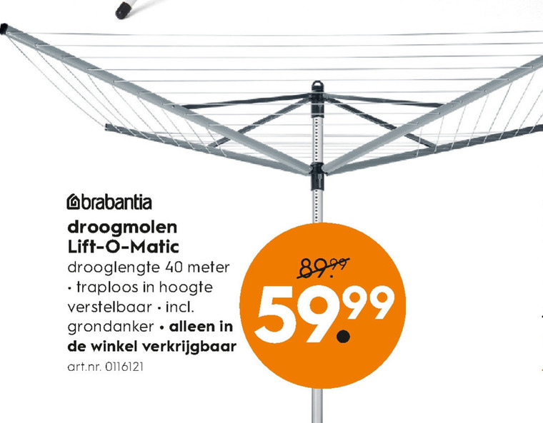 comfortabel Articulatie hun Brabantia droogmolen folder aanbieding bij Blokker - details