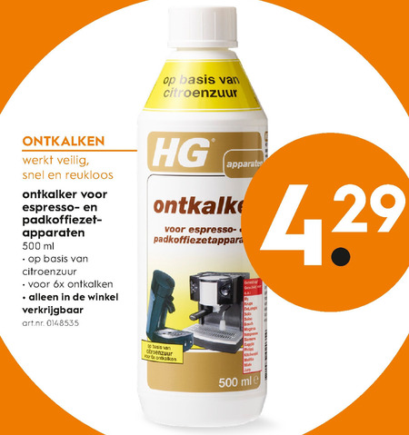 HG   ontkalker folder aanbieding bij  Blokker - details