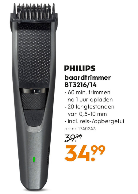 Philips   baardtrimmer folder aanbieding bij  Blokker - details