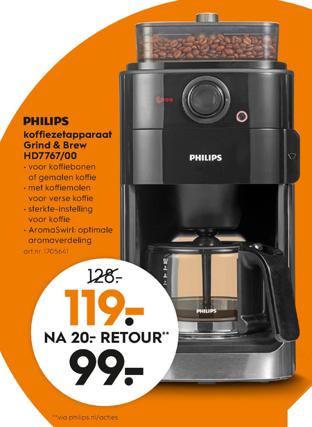 afbreken Disco koolstof Philips koffiezetapparaat folder aanbieding bij Blokker - details