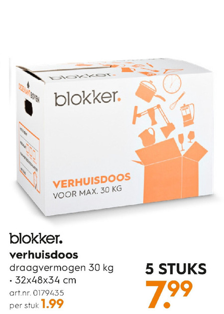 Blokker Huismerk   verhuisdoos folder aanbieding bij  Blokker - details