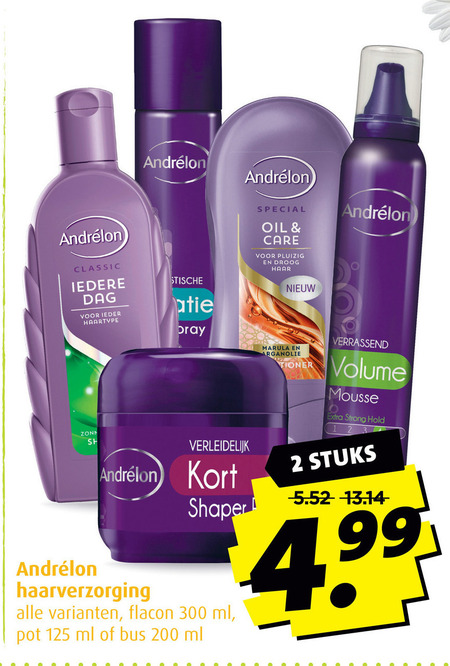 Andrelon   haarverzorging, hairspray folder aanbieding bij  Boni - details