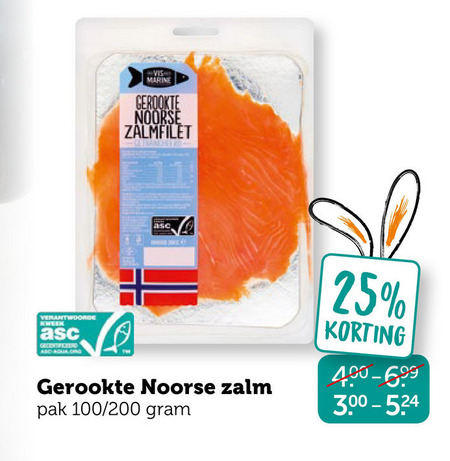 Vis Marine   gerookte zalmfilet folder aanbieding bij  Coop - details