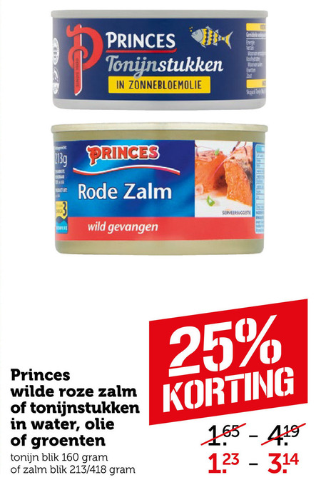 Princes   zalm in blik, tonijn in blik folder aanbieding bij  Coop - details