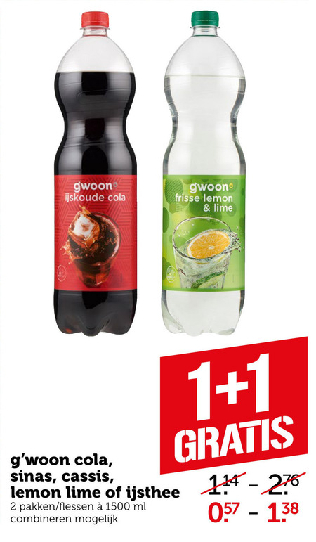 Gwoon   frisdrank, cola folder aanbieding bij  Coop - details