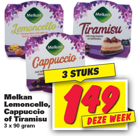 Melkan   toetje, tiramisu folder aanbieding bij  Nettorama - details