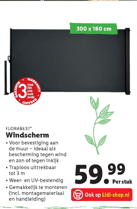 Florabest   windscherm folder aanbieding bij  Lidl - details