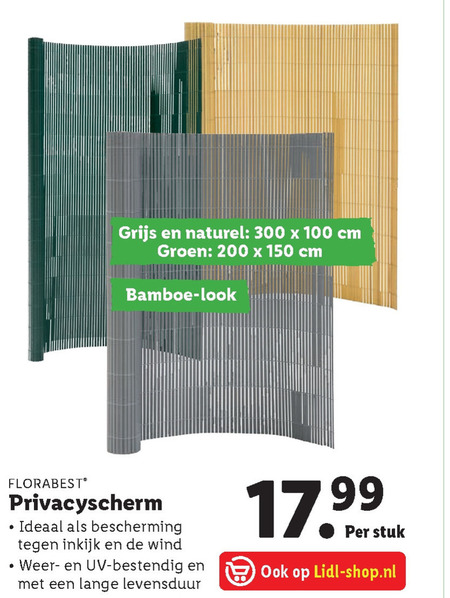 Florabest   balkonscherm folder aanbieding bij  Lidl - details