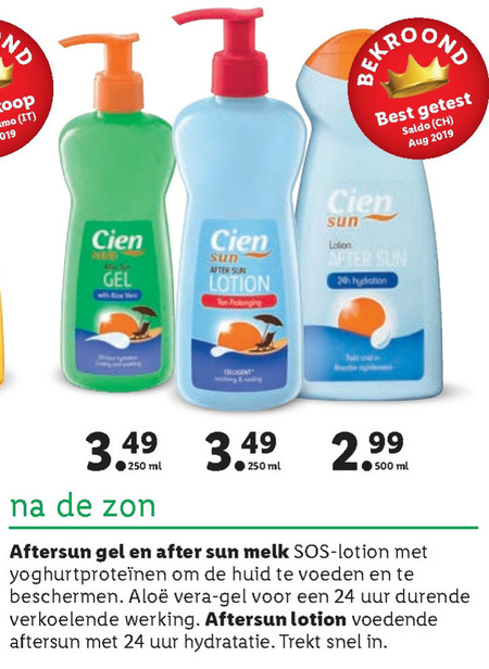 Cien   aftersun folder aanbieding bij  Lidl - details