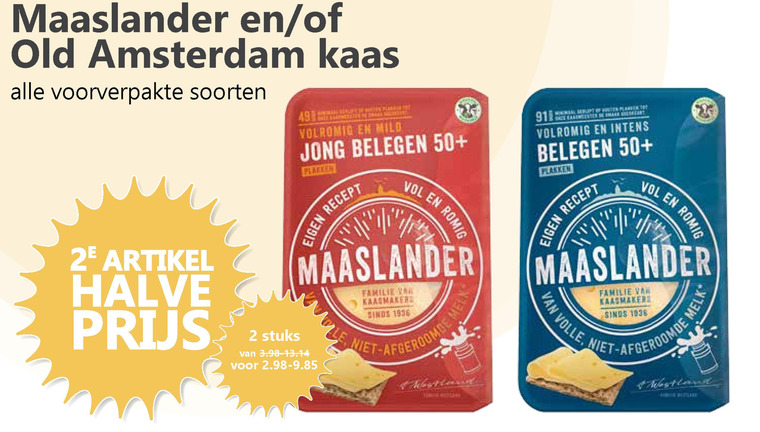 Maaslander   kaas, kaasplakken folder aanbieding bij  MCD Supermarkt Basis - details