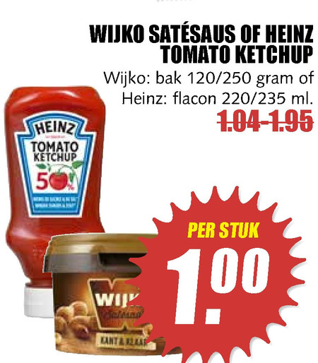 Heinz   satesaus, tomatenketchup folder aanbieding bij  MCD Supermarkt Basis - details