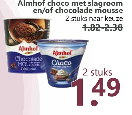 Almhof   chocolademousse folder aanbieding bij  Boons Markt - details