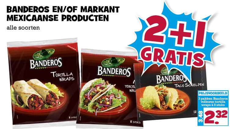 Banderos   maaltijdsaus, taco folder aanbieding bij  Boons Markt - details