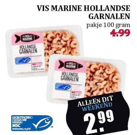 Vis Marine   garnalen folder aanbieding bij  Boons Markt - details