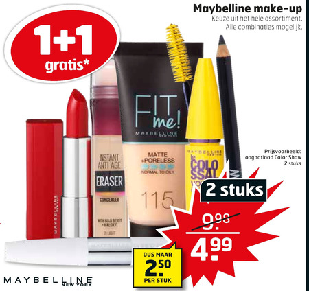 Maybelline   lipstick, nagellak folder aanbieding bij  Trekpleister - details