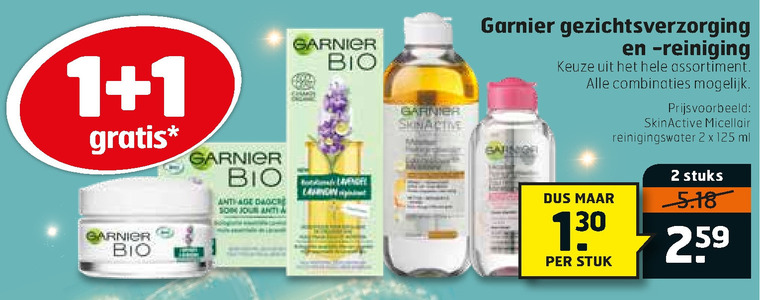 Garnier bio   gezichtsverzorging, dagcreme folder aanbieding bij  Trekpleister - details