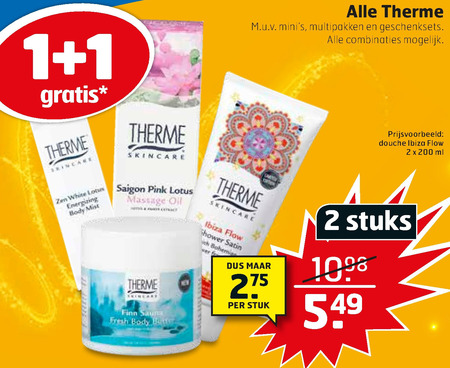 Therme   huidverzorging, douchegel folder aanbieding bij  Trekpleister - details