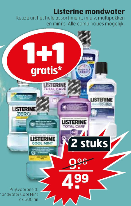 Listerine   mondwater folder aanbieding bij  Trekpleister - details