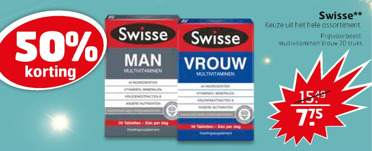 Swisse   multivitaminen folder aanbieding bij  Trekpleister - details