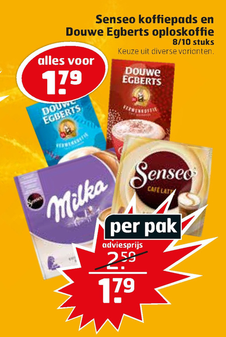 Douwe Egberts Senseo   oploskoffie, koffiepad folder aanbieding bij  Trekpleister - details