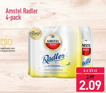 Amstel   radler bier folder aanbieding bij  Aldi - details