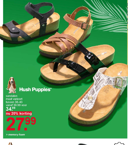 Hush Puppies   damessandalen, herensandalen folder aanbieding bij  Scapino - details