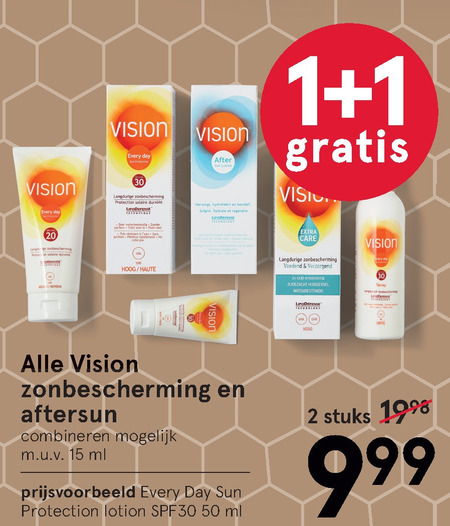 Vision   aftersun, zonnebrandolie folder aanbieding bij  Etos - details