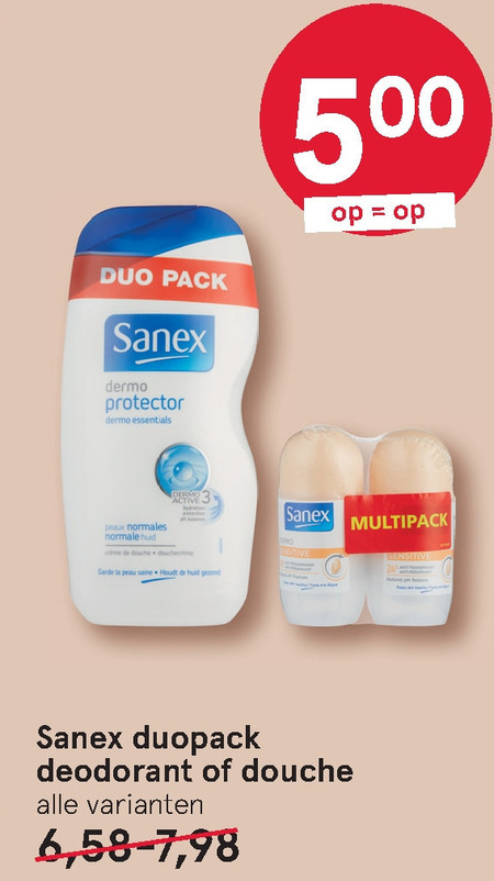 Sanex   deodorant, douchegel folder aanbieding bij  Etos - details