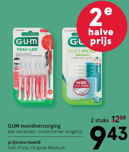 G.U.M.   tandenstokers, interdentale ragers folder aanbieding bij  Etos - details