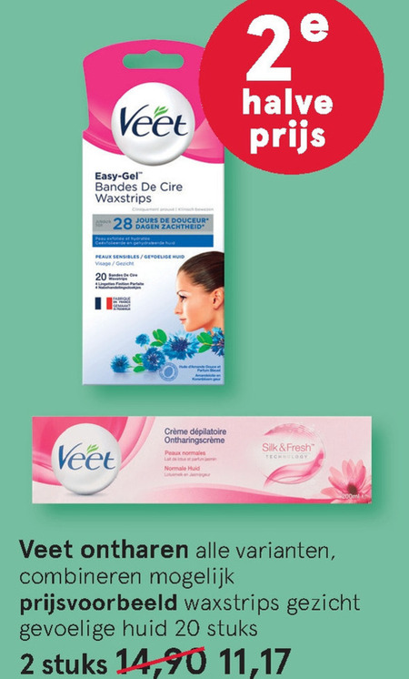 Veet   ontharingscreme, ontharingsstrips folder aanbieding bij  Etos - details