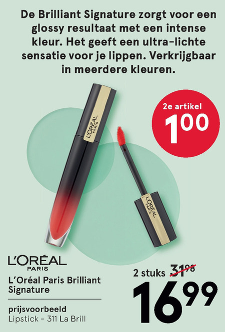 L Oreal   lipstick folder aanbieding bij  Etos - details