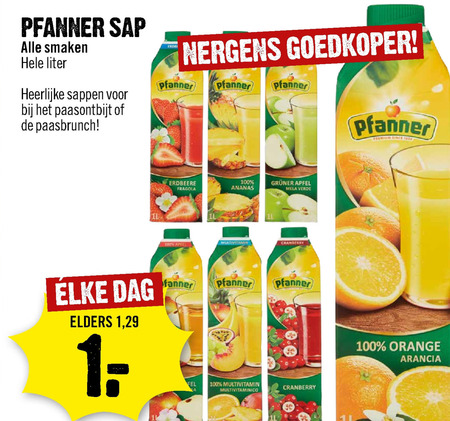 Pfanner   fruitdrank folder aanbieding bij  Dirck III - details