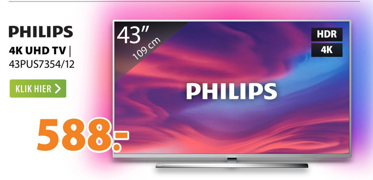 Philips   4k ultrahd televisies folder aanbieding bij  Expert - details