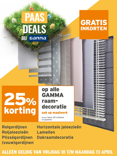 Gamma Huismerk   vouwgordijn, jaloezie folder aanbieding bij  Gamma - details