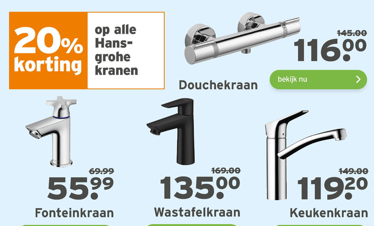 hansgrohe   keukenkraan, douchekraan folder aanbieding bij  Gamma - details