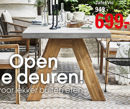 stoom Snooze streng tuintafel folder aanbieding bij Karwei - details