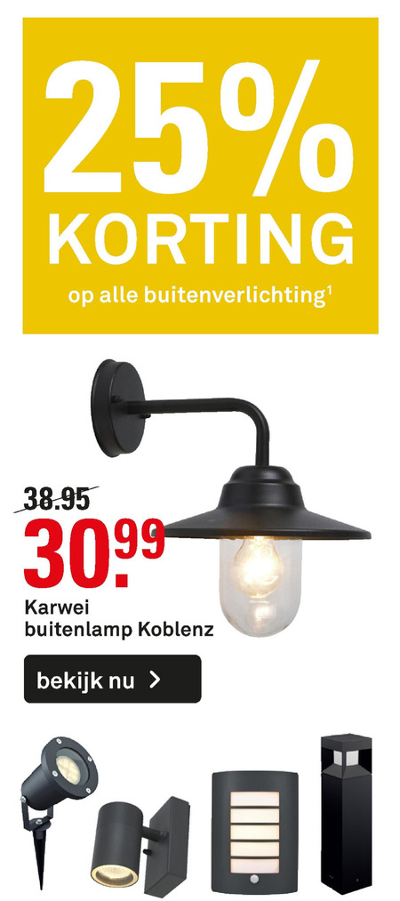 Humaan Voorwaardelijk renderen Alle merken buitenlamp, tuinsokkel folder aanbieding bij Karwei - details