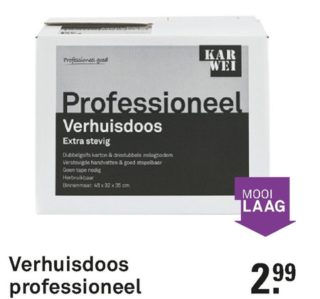 Karwei Huismerk   verhuisdoos folder aanbieding bij  Karwei - details