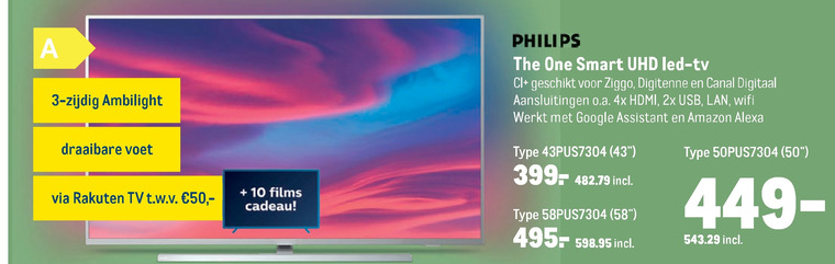 Philips   4k ultrahd televisies folder aanbieding bij  Makro - details